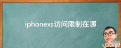 iphonexs访问限制在哪
