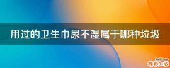 用过的卫生巾尿不湿属于哪种垃圾