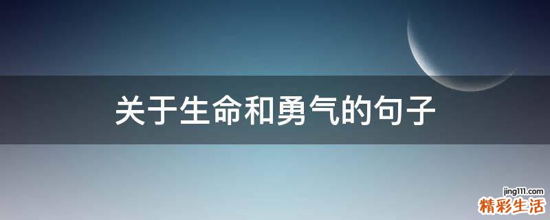 关于生命和勇气的句子