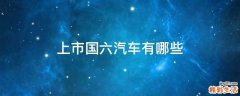 上市国六汽车有哪些