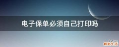 电子保单必须自己打印吗