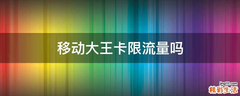 移动大王卡限流量吗