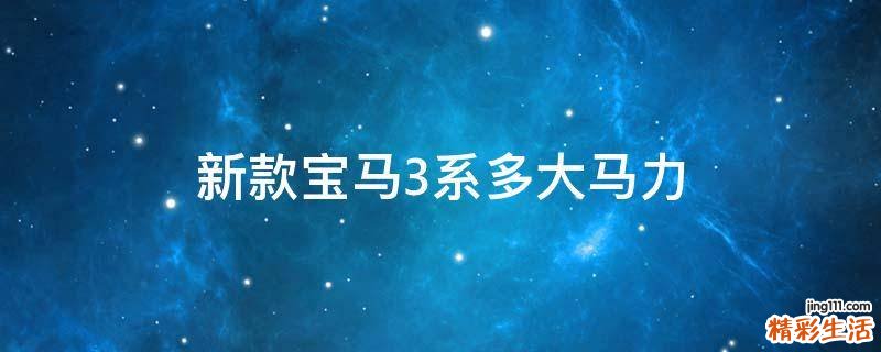 新款宝马3系多大马力