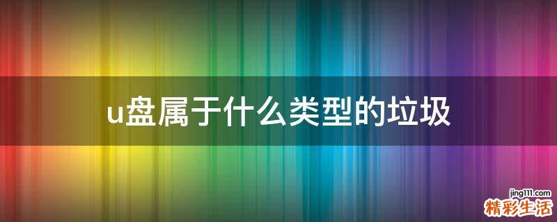 u盘属于什么类型的垃圾