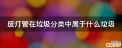废灯管在垃圾分类中属于什么垃圾
