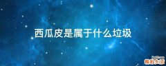西瓜皮是属于什么垃圾