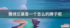 雅诗兰黛是一个怎么的牌子呢