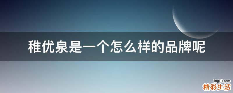 稚优泉是一个怎么样的品牌呢