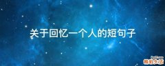 关于回忆一个人的短句子