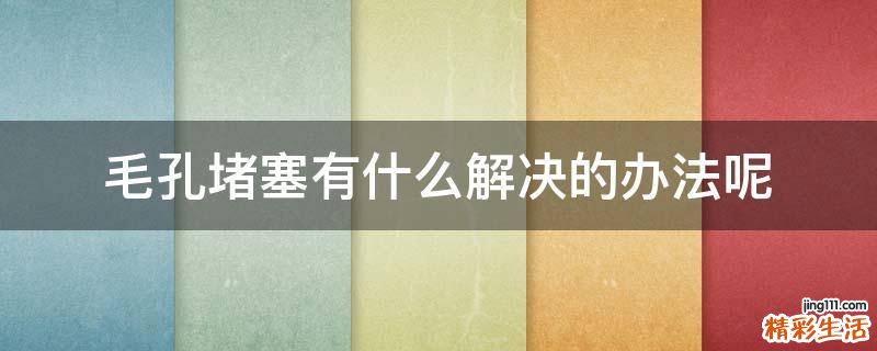 毛孔堵塞有什么解决的办法呢