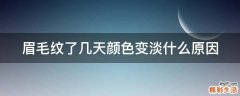 眉毛纹了几天颜色变淡什么原因