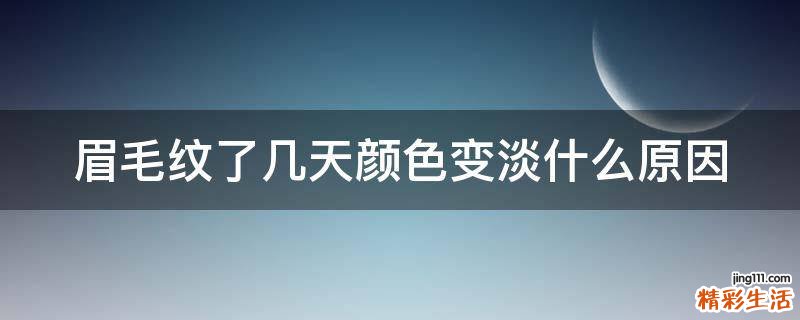 眉毛纹了几天颜色变淡什么原因