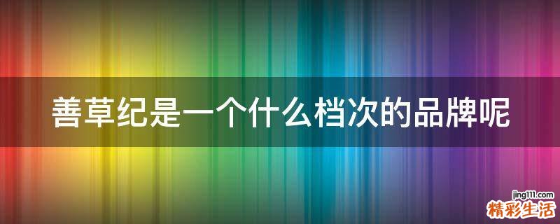 善草纪是一个什么档次的品牌呢
