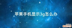 苹果手机显示3g怎么办