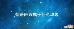 烟蒂应该属于什么垃圾