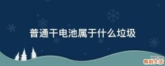 普通干电池属于什么垃圾