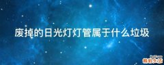 废掉的日光灯灯管属于什么垃圾