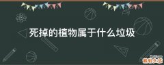 死掉的植物属于什么垃圾