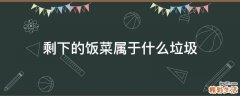 剩下的饭菜属于什么垃圾