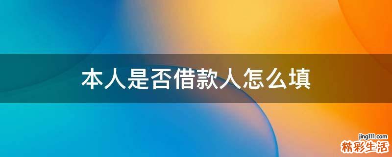 本人是否借款人怎么填