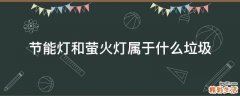 节能灯和萤火灯属于什么垃圾