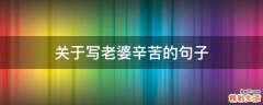 关于写老婆辛苦的句子