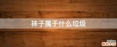 袜子属于什么垃圾