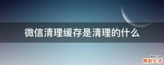 微信清理缓存是清理的什么