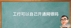 工行可以自己开通网银吗