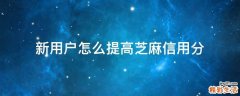 新用户怎么提高芝麻信用分