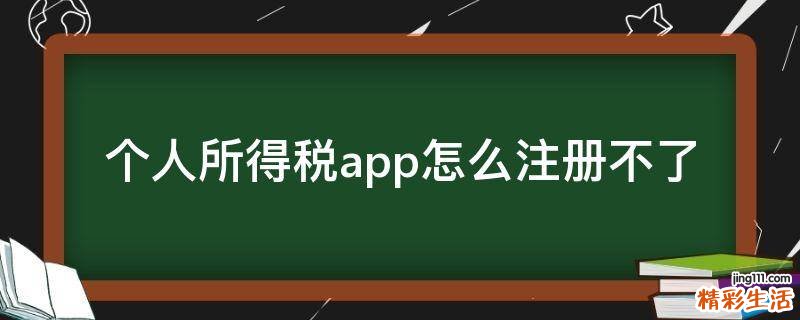 个人所得税app怎么注册不了