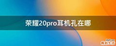 荣耀20pro耳机孔在哪