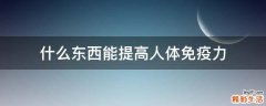 什么东西能提高人体免疫力