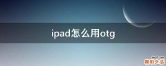 ipad怎么用otg
