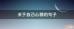 关于自己心狠的句子