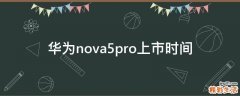 华为nova5pro上市时间