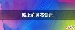 晚上的月亮语录