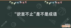 “欲言不止”是不是成语