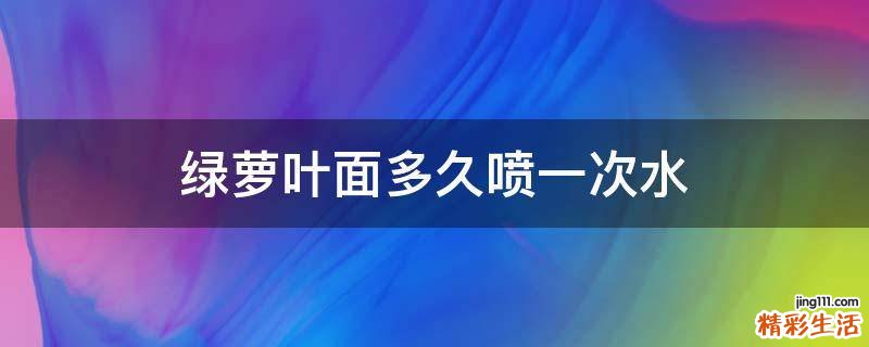 绿萝叶面多久喷一次水