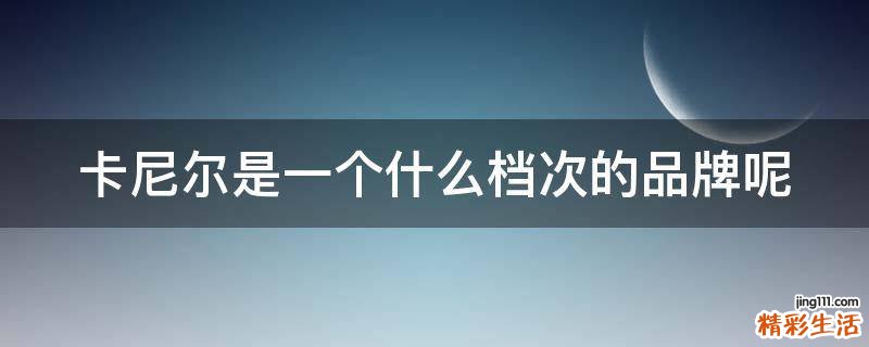 卡尼尔是一个什么档次的品牌呢