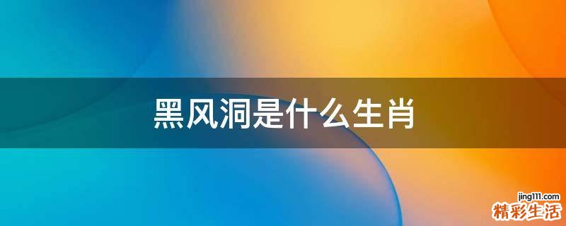 黑风洞是什么生肖