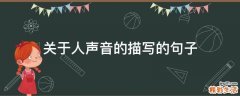 关于人声音的描写的句子