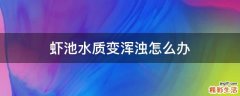 蝦池水質(zhì)變渾濁怎么辦