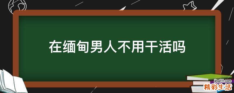 在缅甸男人不用干活吗