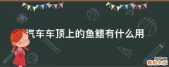 汽车车顶上的鱼鳍有什么用
