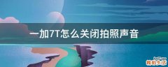 一加7T怎么关闭拍照声音