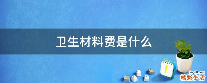 卫生材料费是什么
