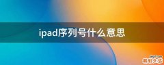 ipad序列号什么意思