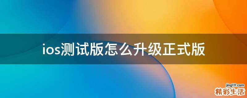 ios测试版怎么升级正式版