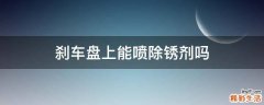 刹车盘上能喷除锈剂吗